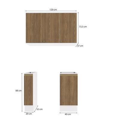 Lavanderia Modulada Kappesberg Celeste 3 Peças 120cm