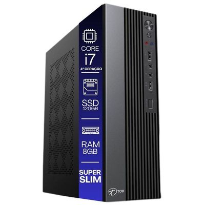 Computador Tob Slim Compacto 4ª Geração Intel Core I7 Ssd 120gb RAM 8gb Windows 10 Trial Desktop