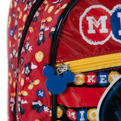 Mochila Escolar Masculina de Rodinhas Mickey Vermelha U / Vermelho