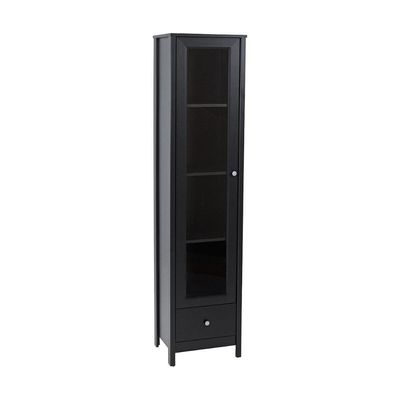 Cristaleira Ditália 1 Porta De Vidro 1 Gaveta E-962 Preto
