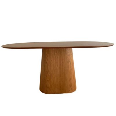Mesa De Jantar Cone Retangular Arredondada 120x80cm Madeira Freijó
