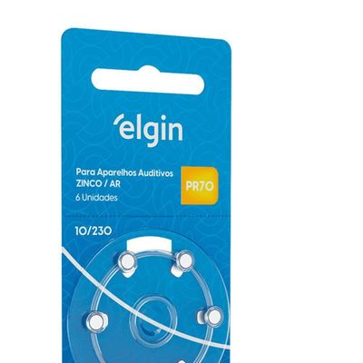 Pilha Auditiva Elgin Pr70 Tamanho 10/230 1,4v Com 6 Unidades