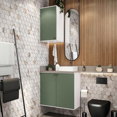 Conjunto Banheiro Com Aéreo Kappesberg Celeste 2 Peças