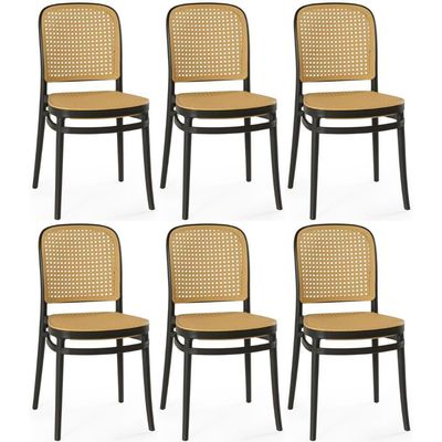Kit 6 Cadeiras De Jantar Roma Para Sala E Cozinha - Preto