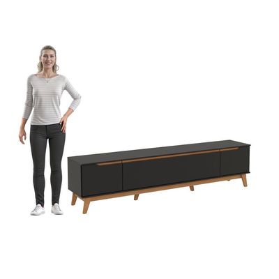 Rack Kappesberg 3 Portas Preto Fosco 218 Cm