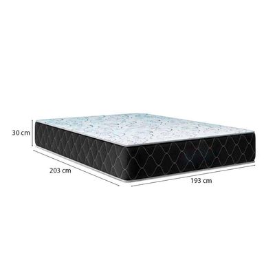 Cama Box King 193 Tecido Sintético Branco Com Colchão Marrocos - Poliéster - Espuma D33 30cm