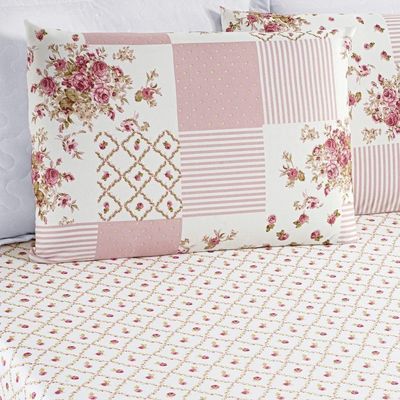 Jogo De Cama Lençol Bouti predominância da cor Estampado King 03 Peças - Rosa Matura
