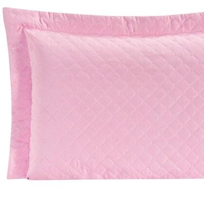 Porta Travesseiro Com Debrum Requinte Liso 01 Peça - acabamento com a cor Rosa