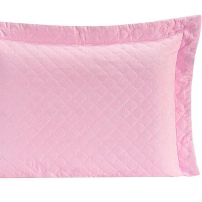 Porta Travesseiro Com Debrum Requinte Liso 01 Peça - acabamento com a cor Rosa