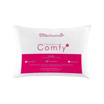Travesseiro Comfy Suporte Médio 01 Peça - versão na cor Branco
