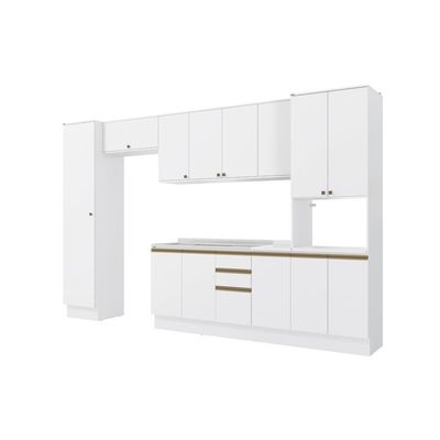 Cozinha Modulada Celeste Kappesberg 100% Mdf Branco 360cm
