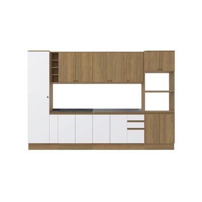 Cozinha Modulada Celeste Kappesberg Nogueira/Branco 9 Peças
