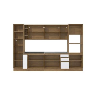 Cozinha Modulada Celeste Kappesberg Nogueira/Branco 9 Peças