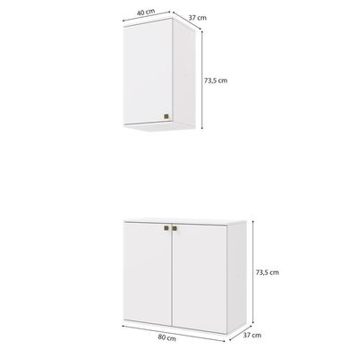 Conjunto Para Banheiro Com Aéreo Kappesberg Celeste 2 Peças