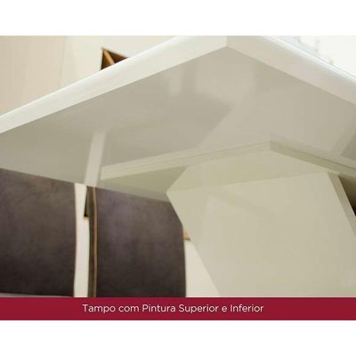 Conjunto Mesa De Cozinha Yara Com Tampo Madeirado Com Vidro Reto 160x90cm E 6 Cadeiras Malu Nature