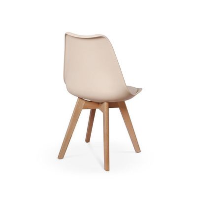 Conjunto 06 Cadeiras Eames Wood Leda Design - Nude