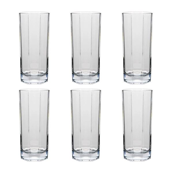 Jogo de Copos Lev+ Havai em Vidro Incolor 6 Peças 250ml