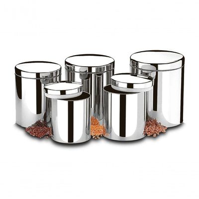Conjunto De Potes Porta Mantimentos Brinox 5 Peças Inox