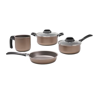 Conjunto de Panelas Antiaderente Brinox Safira Bege 4 Peças
