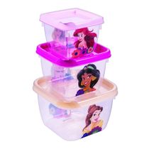 Conjunto de Potes Plásutil Conect Princesas 3 Peças