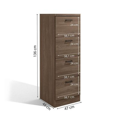 Porta Arquivos 4 Gavetas Versatile Munique 47cm