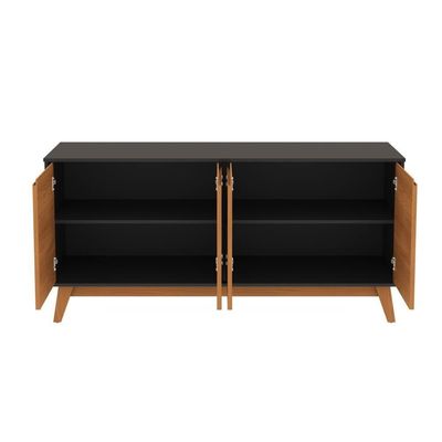 Aparador Kappesberg 4 Portas Preto Fosco/canela 156cm