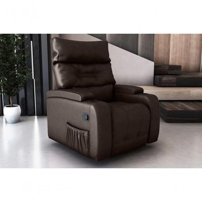 Poltrona Giratório Papai Reclinavel Mx66 Commander Sintetico Marrom Matrix