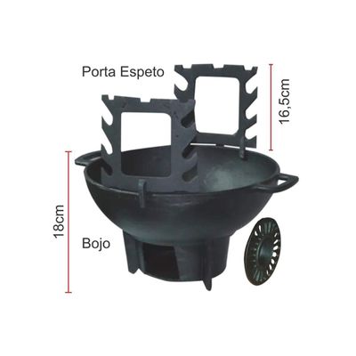 Fogareiro/churrasqueira Gengiskan Completo - Diametro 31cm