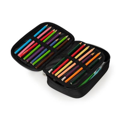 Estojo Box Masculino Grande Color Block Preto U / Preto