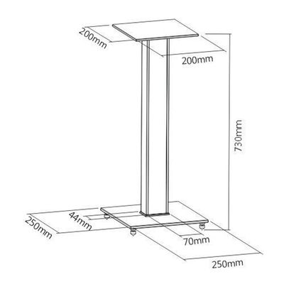 Pedestal Para Caixas Acústicas Bookshelf Bs03l Preto Central Suportes
