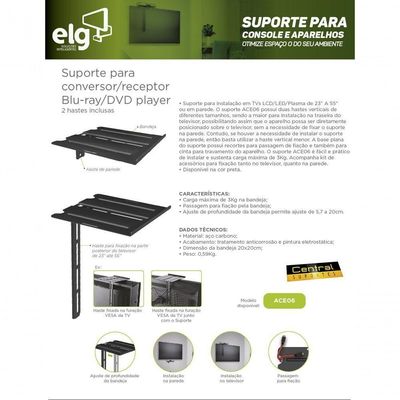 Suporte Para Dvd Sky Net Decodificador Ace06 Elg
