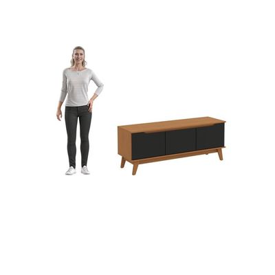 Rack Kappesberg 3 Portas Branco/preto Fosco 136cm