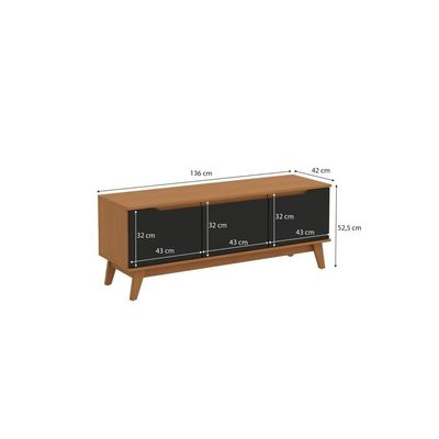 Rack Kappesberg 3 Portas Branco/preto Fosco 136cm