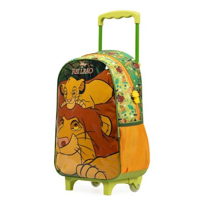Mochila de Rodinha Infantil Masculina Rei Leão  Verde U / Verde