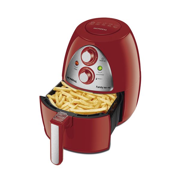 Fritadeira Elétrica Air Fryer Mondial Family Inox AF-14 3,2L Vermelha - 220V Fritadeira Elétrica Air Fryer Mondial Family Inox AF-14 3,2L Vermelha - 220V
