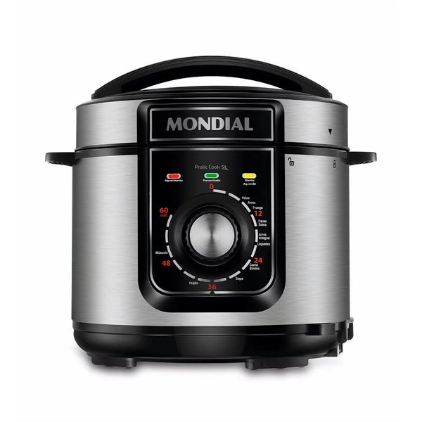 Panela de Pressão Elétrica Mondial Pratic Cook Premium PE-48-5L-I Preta 5L - 220V Panela de Pressão Elétrica Mondial Pratic Cook Premium PE-48-5L-I Preta 5L - 220V