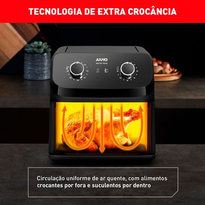 Fritadeira  Air Fryer Arno Mega 7,5L Preta  127V.