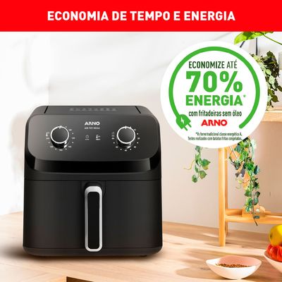 Fritadeira  Air Fryer Arno Mega 7,5L Preta  127V.
