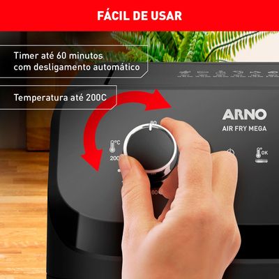 Fritadeira  Air Fryer Arno Mega 7,5L Preta  127V.