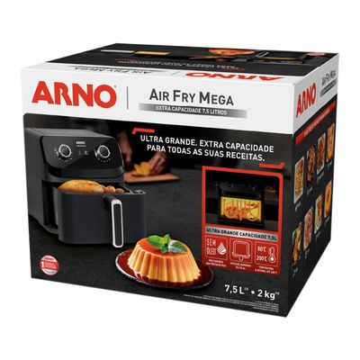 Fritadeira  Air Fryer Arno Mega 7,5L Preta  127V.