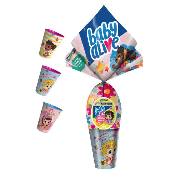 Ovo de Páscoa Montevergine Baby Alive com Copo 80g