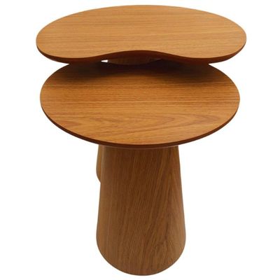 Mesas Laterais Organicas Bean 51cm,41cm Em Freijo