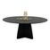 Mesa De Jantar Cone Lazo Oval 140x90 Cm Tampo Ébano Base Ébano Preto