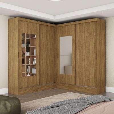 Closet Casal Belém 4 Pts Com Espelho Carioca Móveis Cinamomo