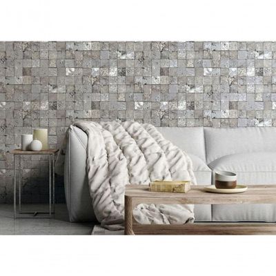 Papel De Parede Terra Gracia Square Stone Oyster Grey 831072 Terra Gracia 831072