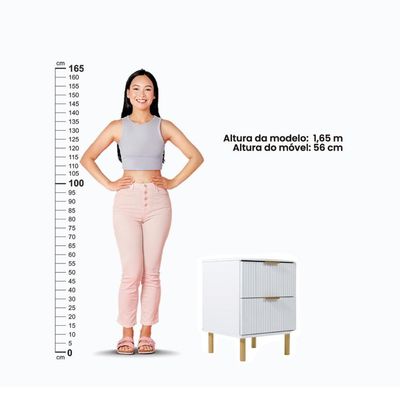 Mesa De Cabeceira Ditália 2 Gavetas Dm-121 Branco