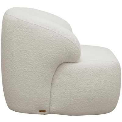 Poltrona Decorativa Fixa Orgânica Para Sala Living Barolo L06 Bouclê Branco - Lyam Decor