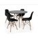 Mesa Redonda 90cm Com 4 Cadeiras Eames Eiffel Pés De Madeira Preta - Queridinho do Público