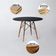 Mesa Redonda 90cm Com 4 Cadeiras Eames Eiffel Pés De Madeira Preta - Queridinho do Público