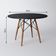 Mesa Redonda 90cm Com 4 Cadeiras Eames Eiffel Pés De Madeira Preta - Queridinho do Público